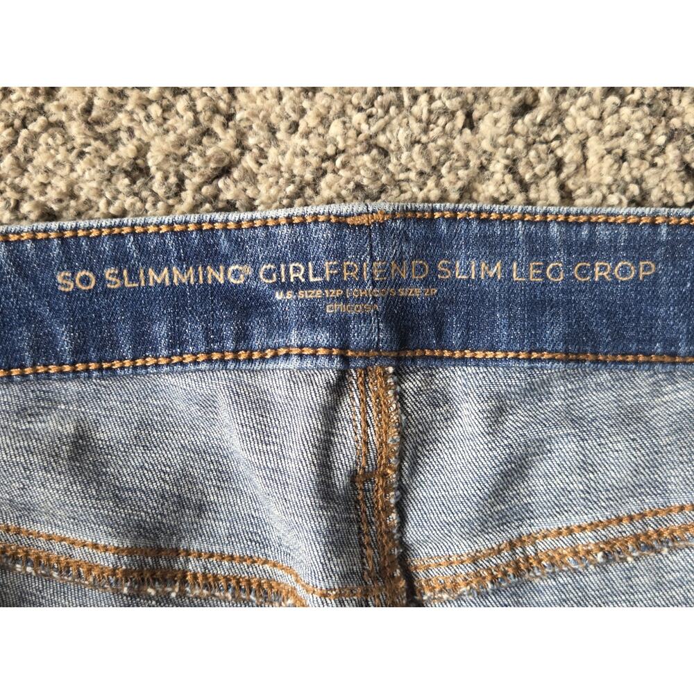 Chico's So Slimming Girlfriend Slim Leg Crop Jeans - Size 2P (US 12P) - Picture 4 of 7